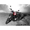 Kožený držák brašen s výřezem černý pro Yamaha SCR 950 (2017-2020)