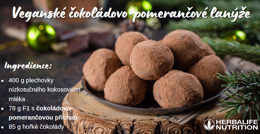 Veganské čokoládovo-pomerančové lanýže