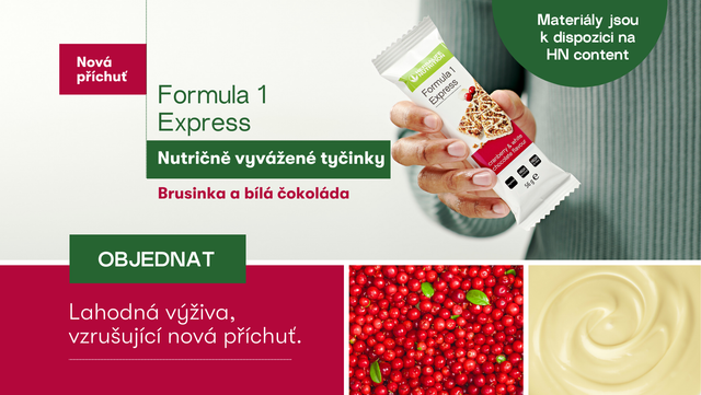 Formula 1 Express Nutričně vyvážené tyčinky - Brusinka a bílá čokoláda