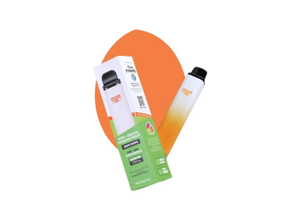 Orange County CBD Vape - Kiwi - Guava și Fructul Pasiunii 3500 pufuri