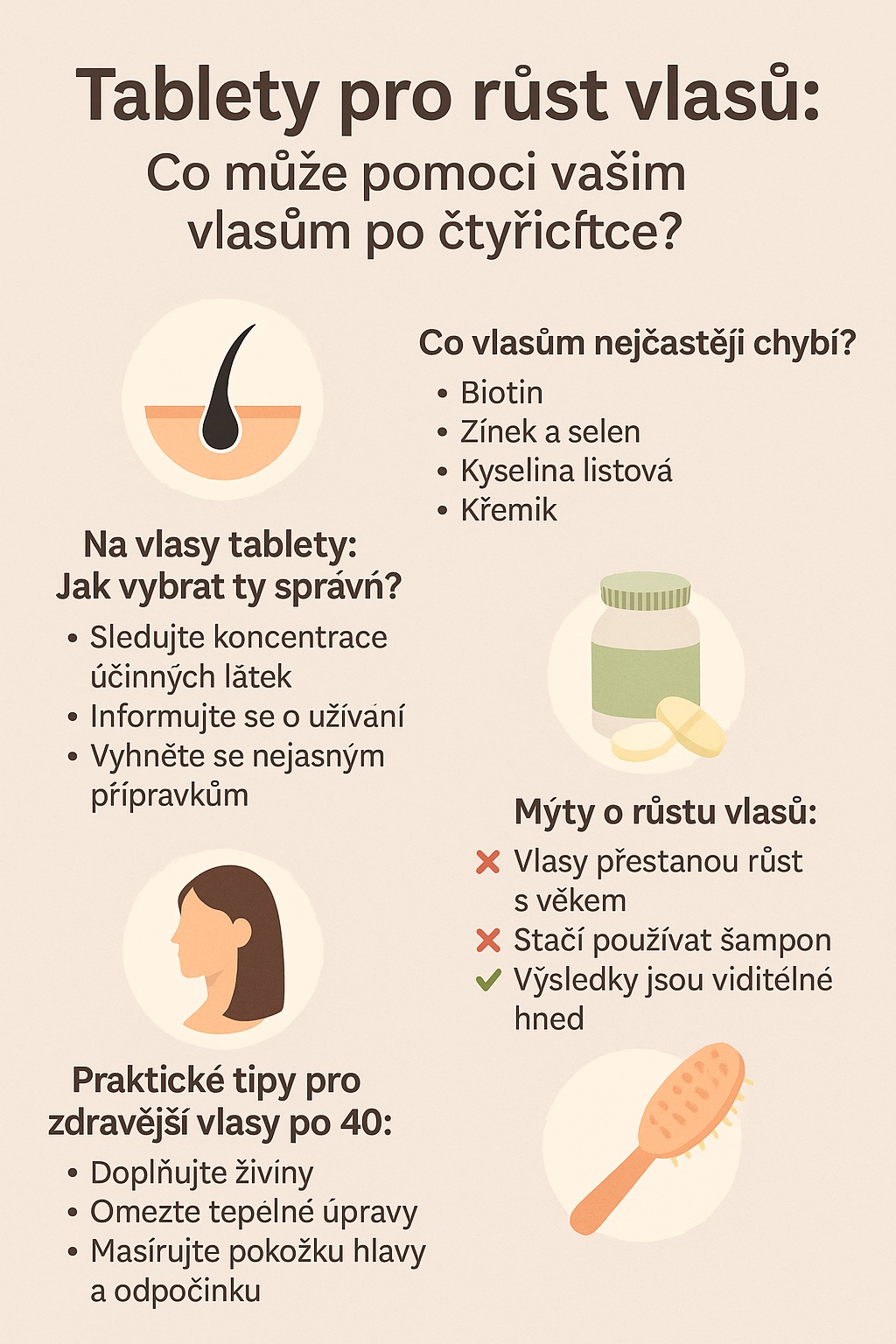Tablety pro růst vlasů: Co může pomoci vašim vlasům po čtyřicítce?