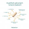 Infografika ukazujícíc složení kapsle Probio+ s 8 probitickými kmeny