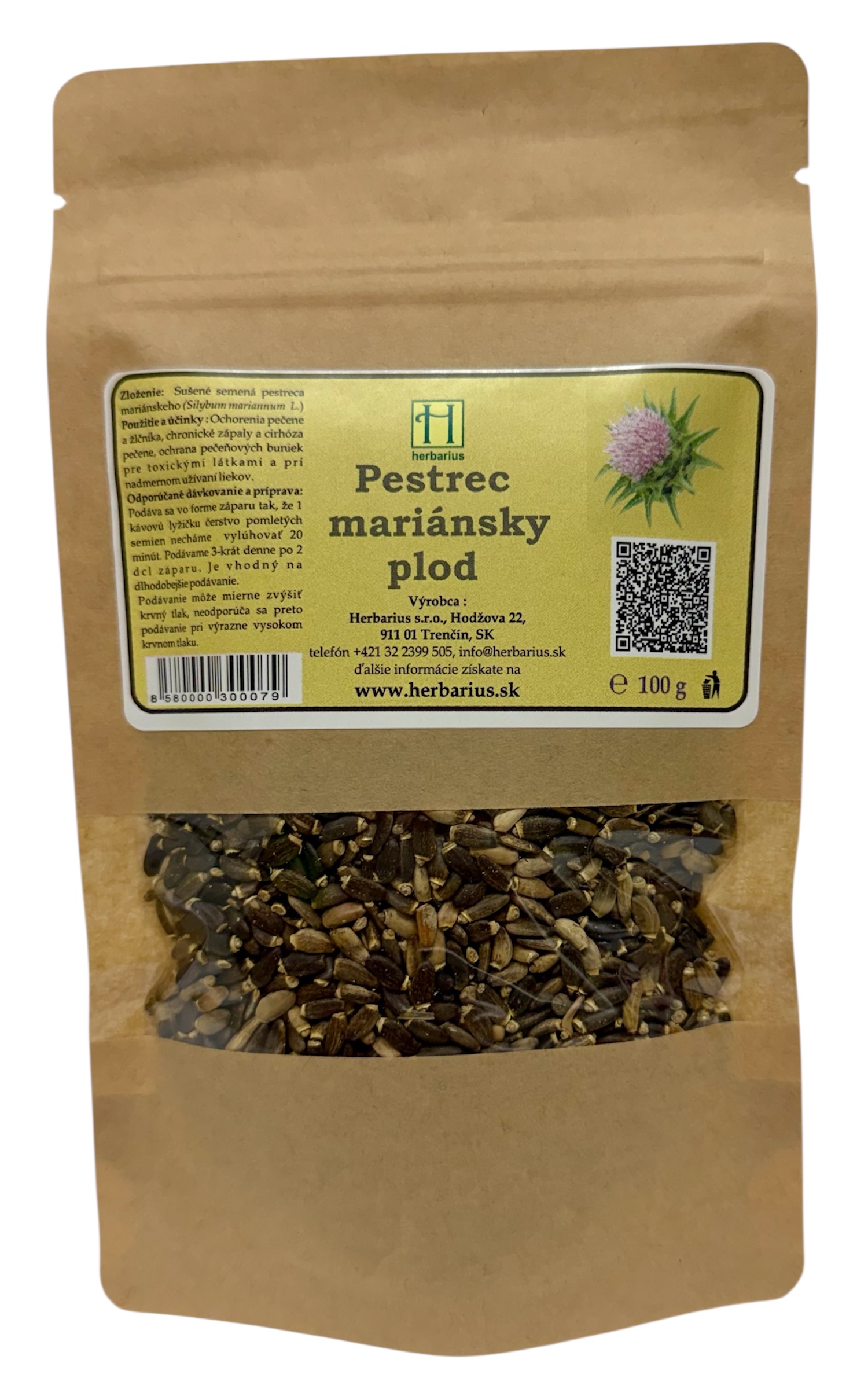 Plod pestreca mariánskeho, 100 g