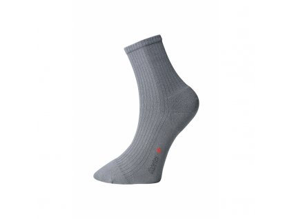 Ponožky s jemným sevřením lemu - s mikroplyšem v patě a špičce - tmavě šedé - Ovecha (Velikost 23-24)
