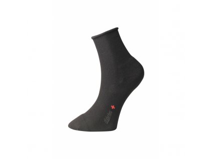 Ponožky s jemným sevřením lemu "Roll-top"- s mikroplyšem - černé - Ovecha (Velikost 23-24)