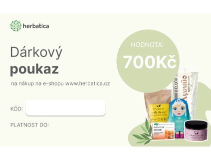 Dárkový poukaz Herbatica v hodnotě 700 Kč