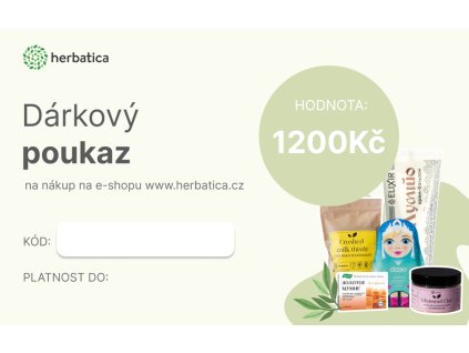 Dárkový poukaz Herbatica v hodnotě 1200 Kč