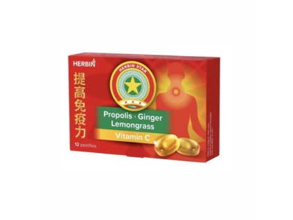 Pastilky se zázvorem, propolisem a vitaminem C 12ks Herbin