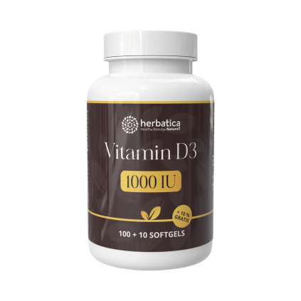 Vitamín D3 1000 IU – 110 softgelových kapslí – Herbatica