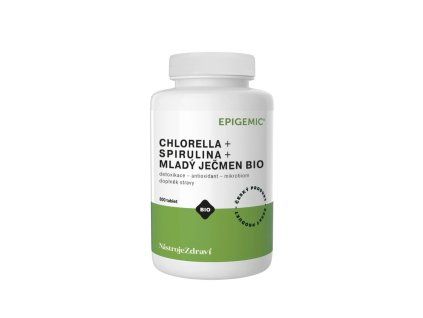 Chlorella + Spirulina + Mladý ječmen BIO 800 tablet Epigemic®