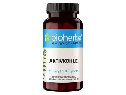 Aktivní uhlí 210 mg – 100 kapslí – Bioherba