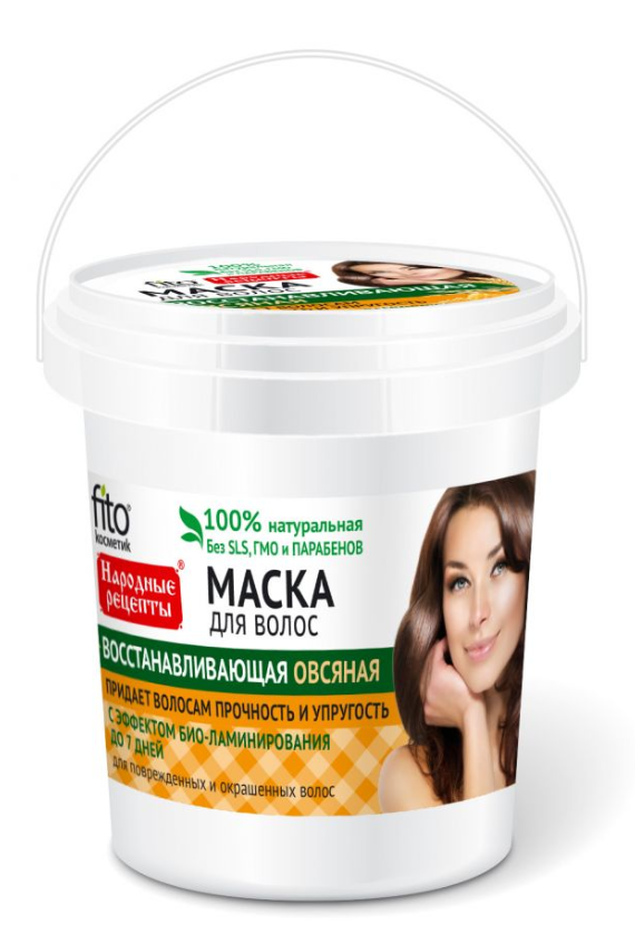 Levně Obnovující vlasová maska ​​s ovesnými proteiny na poškozené a barvené vlasy - Fitokosmetik - 155ml