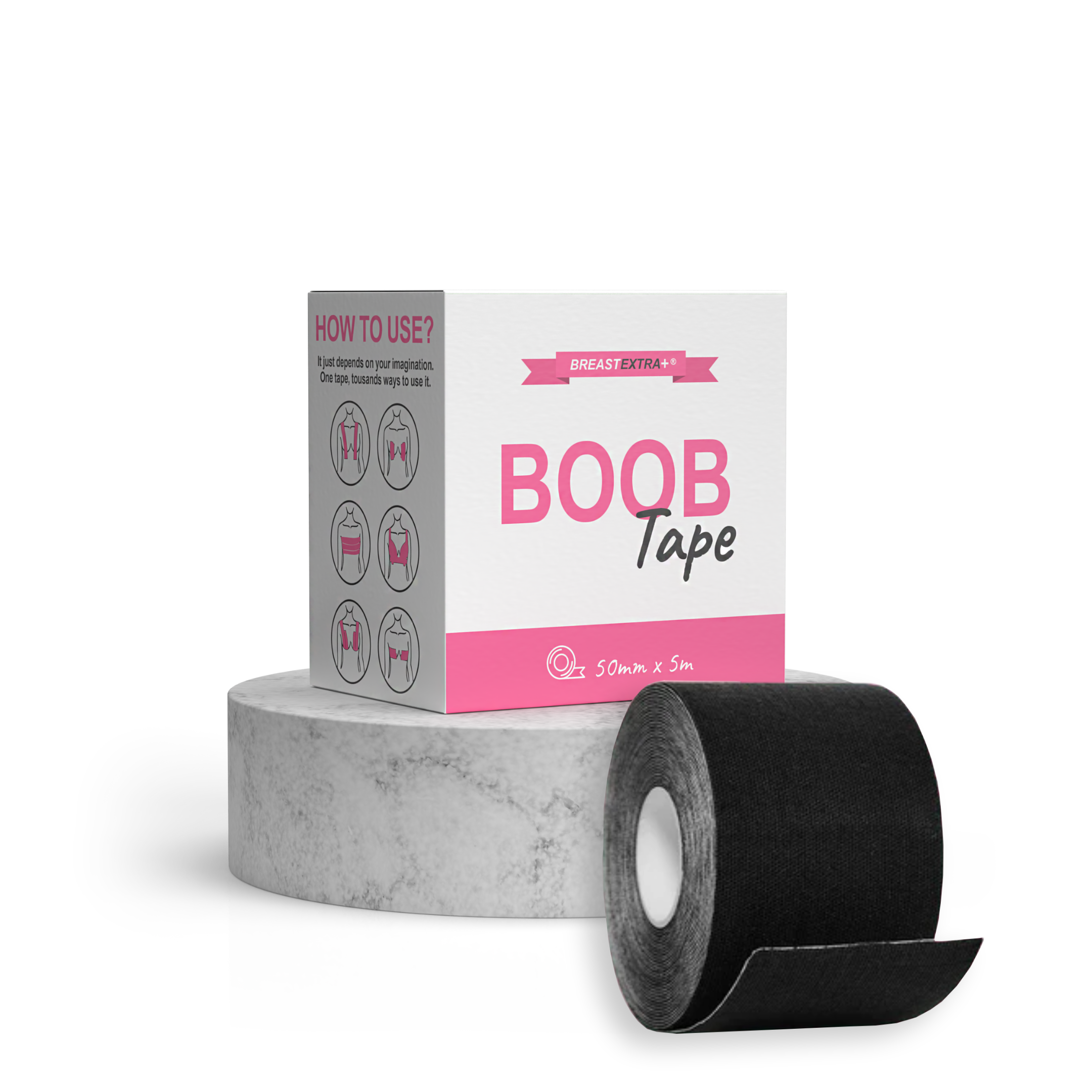 BreastExtra+ BOOB Tape (černá) – speciální lepící páska na prsa