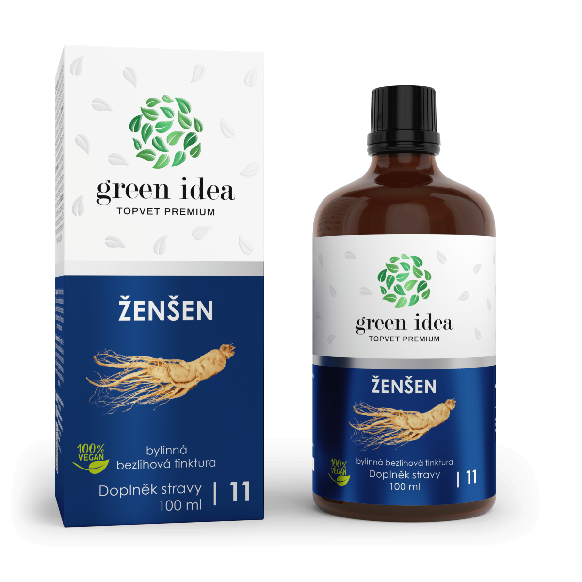 Ženšen - bezlihová tinktura 100 ml - Green idea