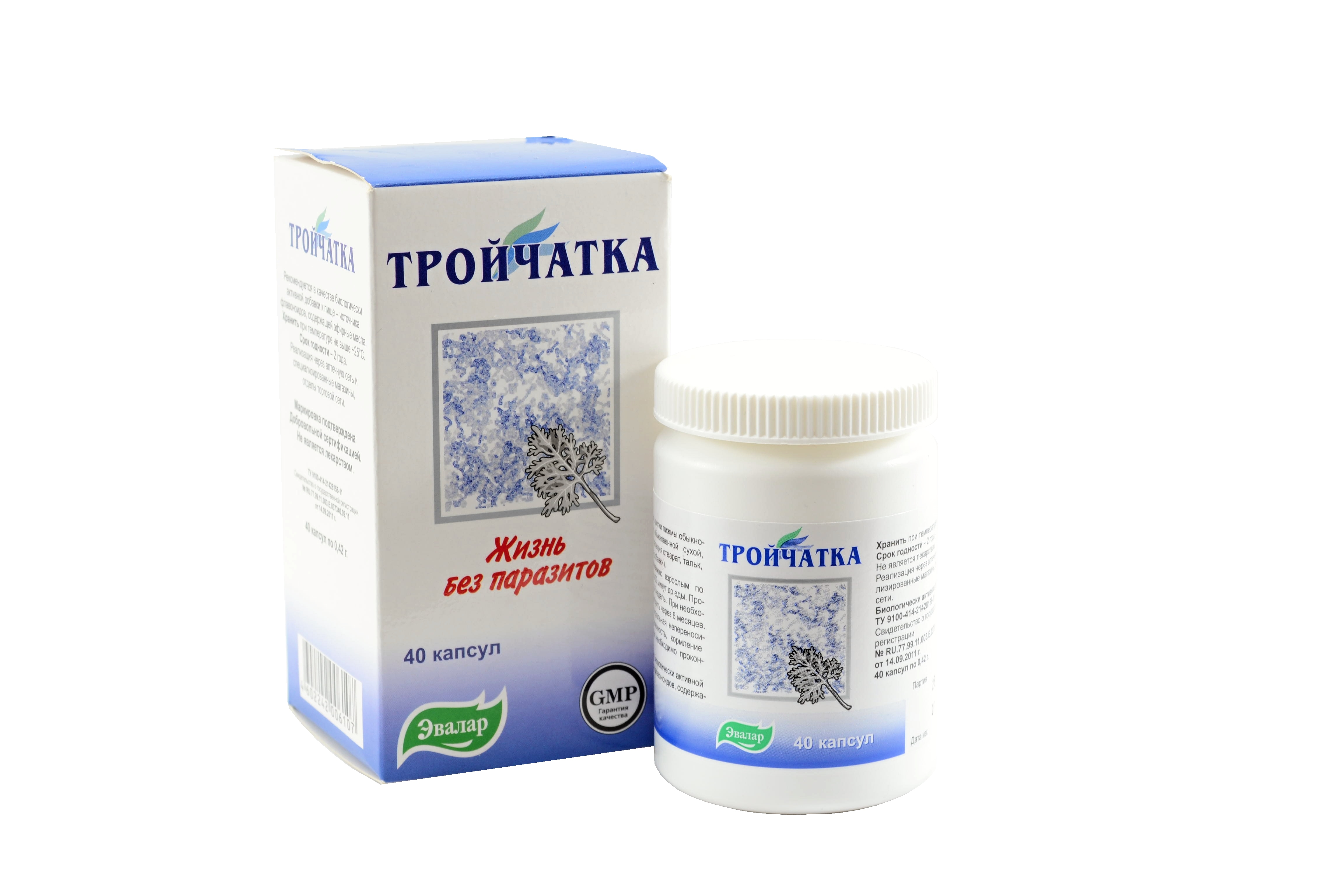 Přípravek proti parazitům - Trojčatka - Evalar - 40 tablet