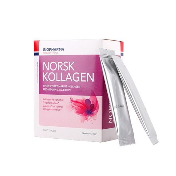 Levně Hydrolyzovaný mořský kolagen s vitamínem C a biotinem - Norsk Kollagen - Biopharma - 25x5 g Příchuť: Bez příchutě
