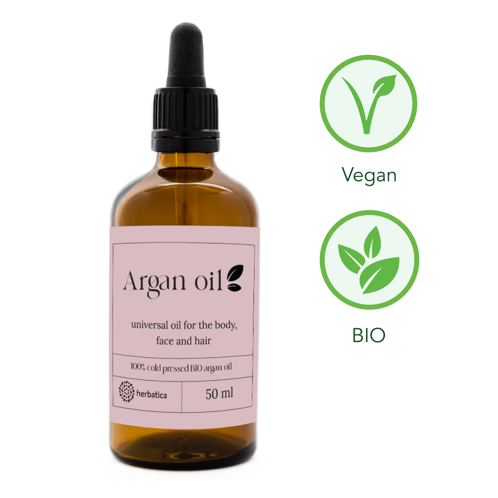 Levně Arganový olej 100% BIO přírodní, za studena lisovaný - Herbatica Objem: 50 ml