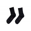 Ponožky s jemným sevřením lemu - s mikroplyšem v patě a špičce - černé - Ovecha (Velikost 23-24)