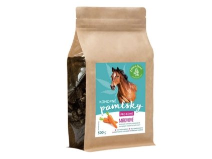 Kenderes jutalomfalatok lovaknak – sárgarépa ízesítéssel – 500 g – Zelená Země
