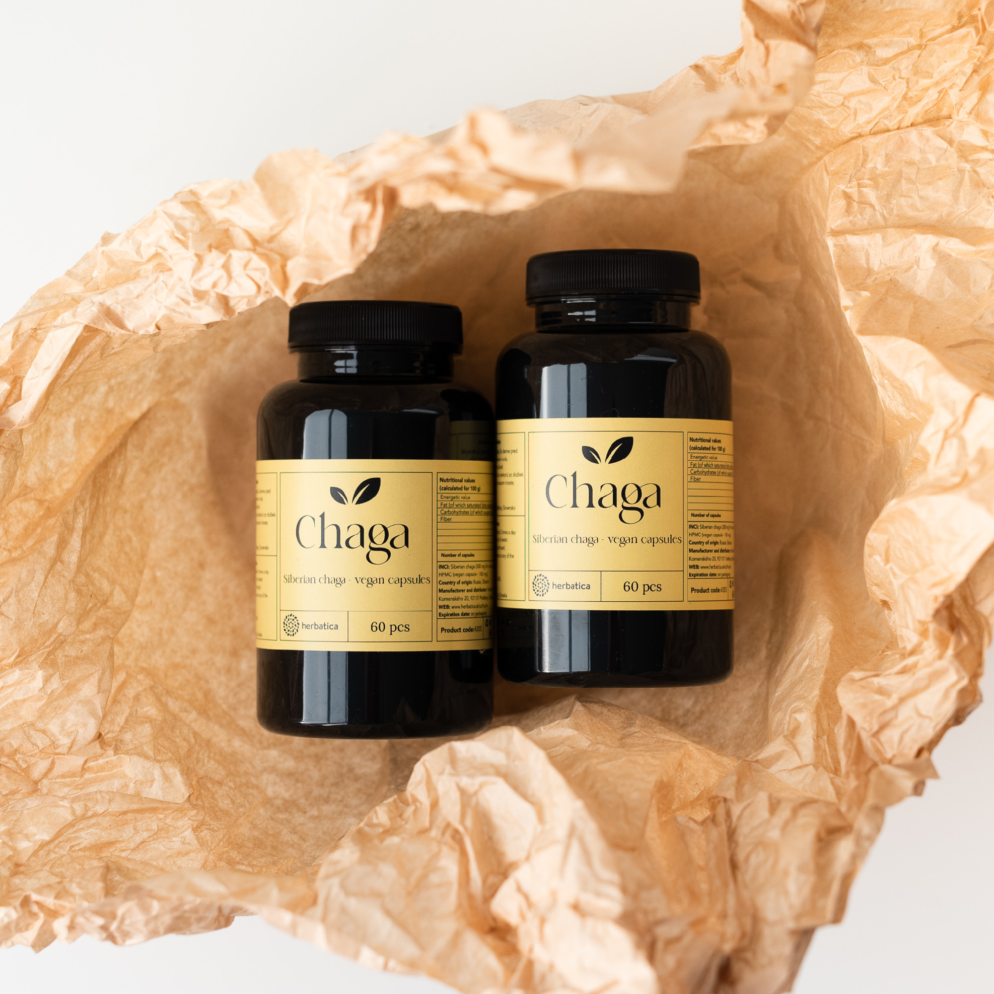 Kedvezményes készlet: 2 x Szibériai Chaga - 60 vegán kapszula (300mg/kapszula) - Herbatica