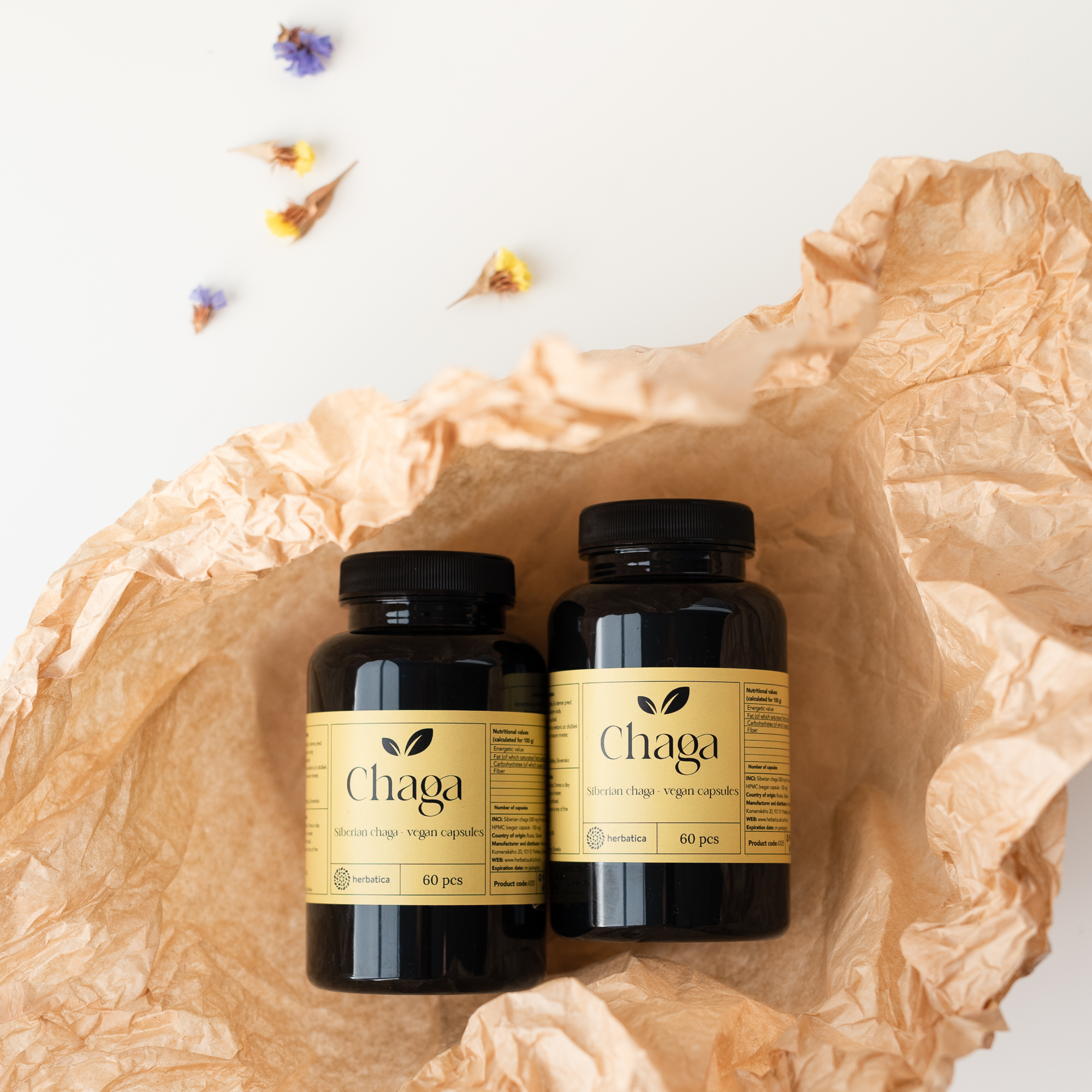 Kedvezményes készlet: 2 x Szibériai Chaga - 60 vegán kapszula (300mg/kapszula) - Herbatica
