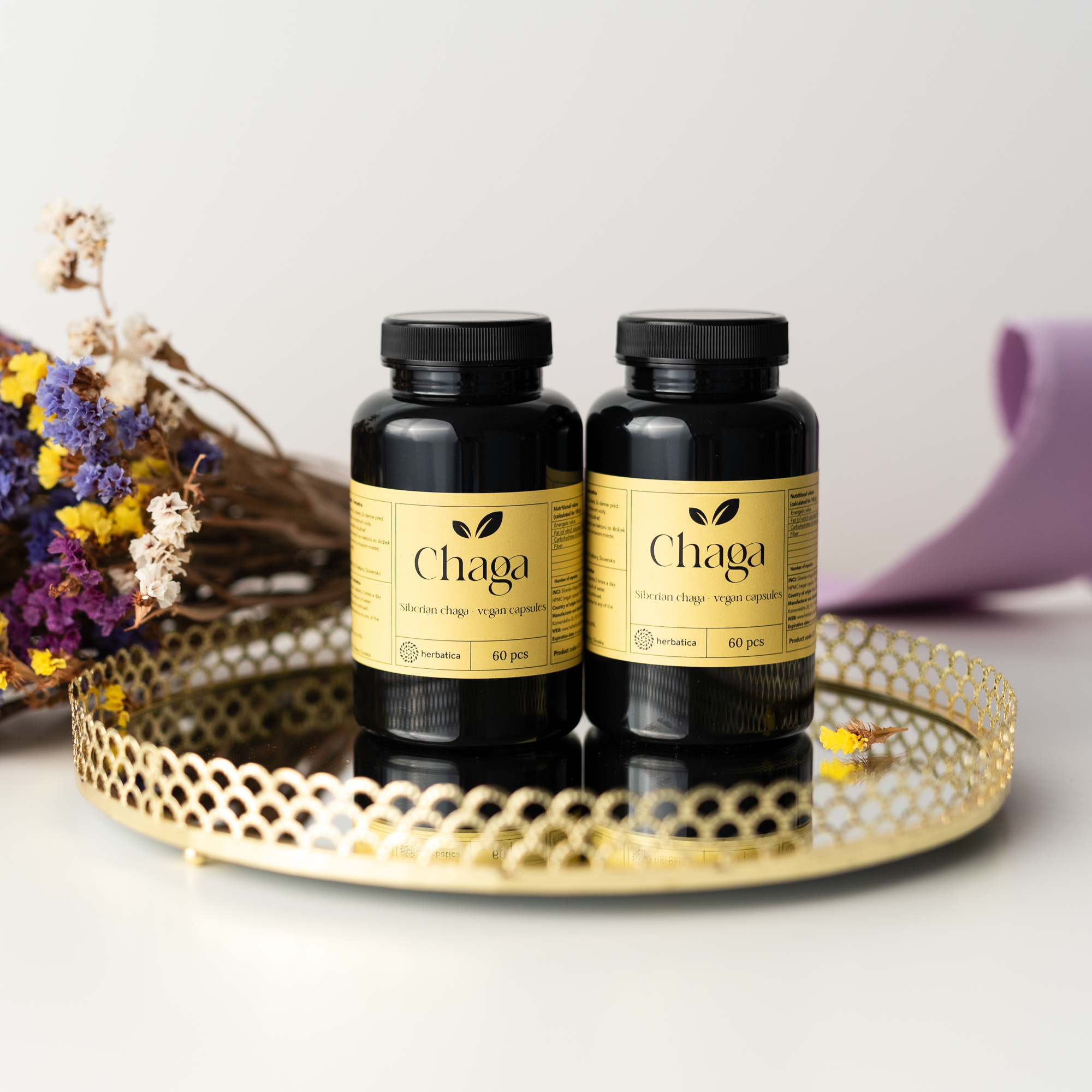 Kedvezményes készlet: 2 x Szibériai Chaga - 60 vegán kapszula (300mg/kapszula) - Herbatica