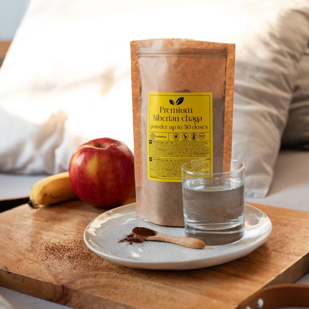 Prémium szibériai Chaga 100% por - 100g - Herbatica