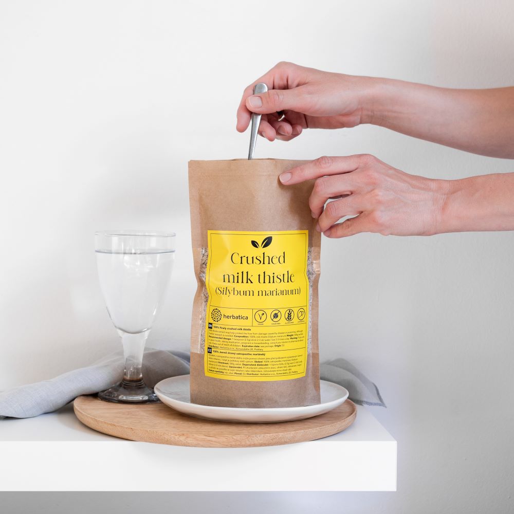 100% finomra zúzott máriatövis - 500g - Herbatica Csomagolás: 500 g