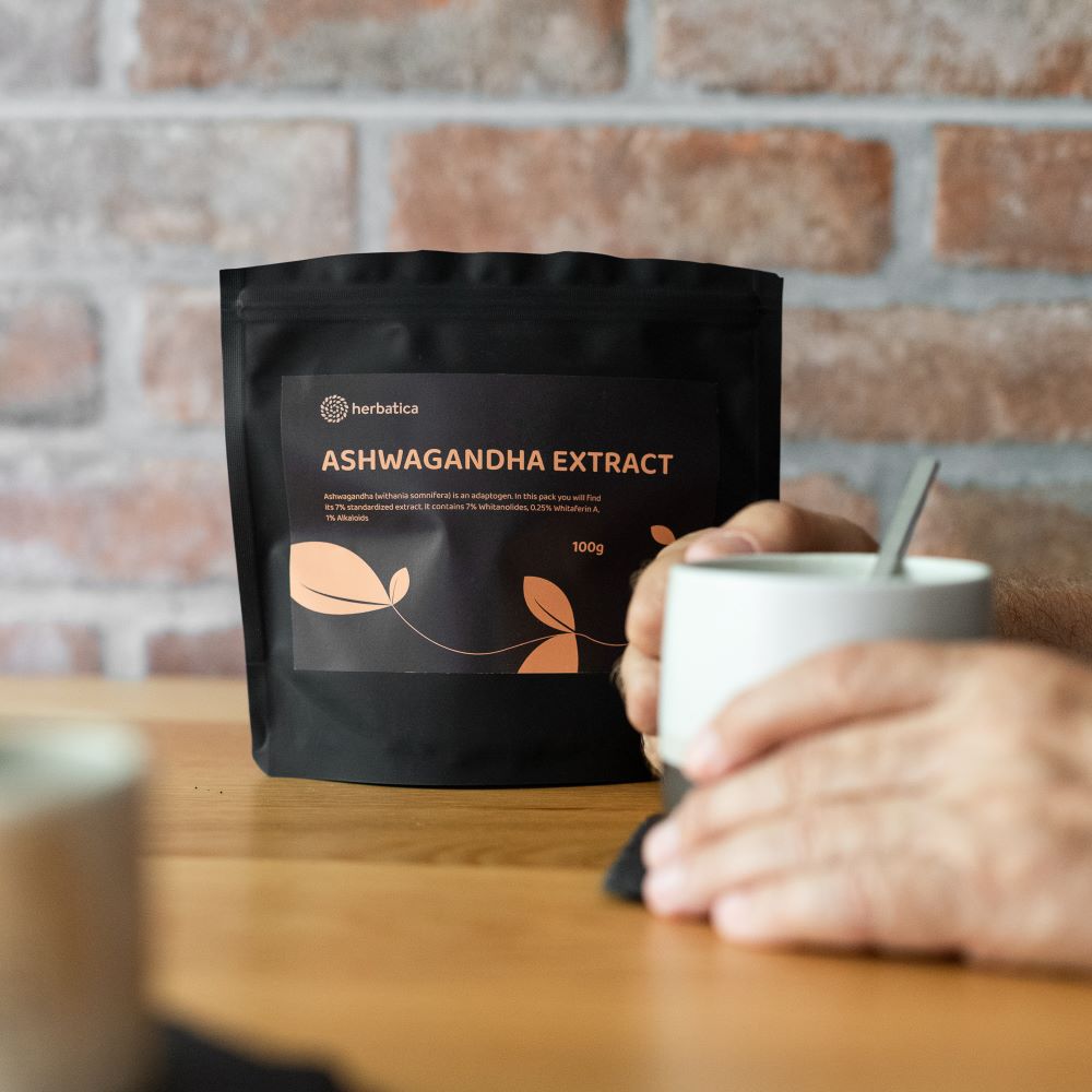 Ashwagandha gyökér por, 7%-os kivonat - 100 g - Herbatica