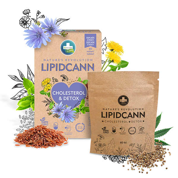 LIPIDCANN CHOLESTEROL és DETOX étrend-kiegészítő - 60 tabletta - Annabis
