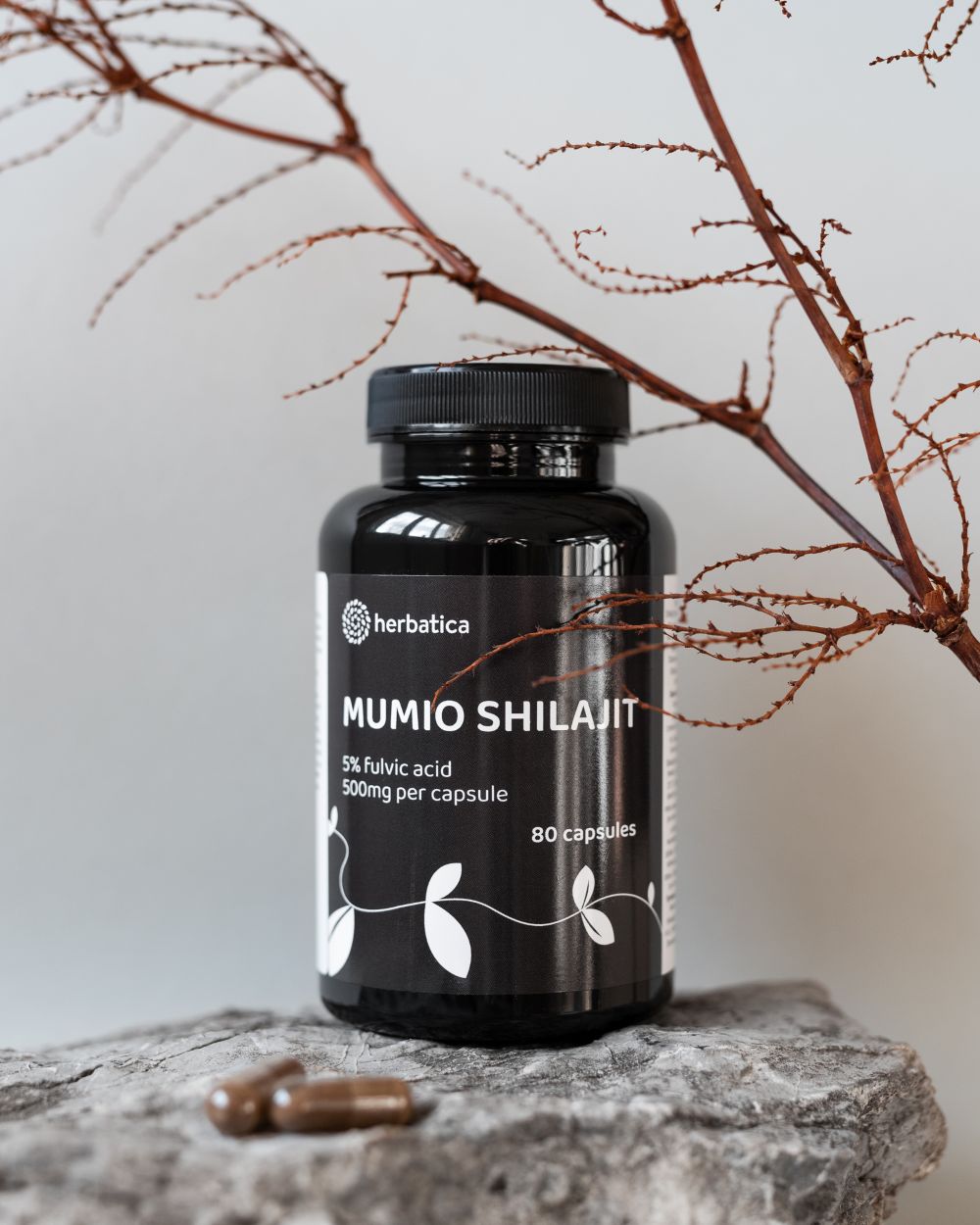 Shilajit - tisztított mumio prémium (500mg) - étrend-kiegészítő - 80 kapszula - Herbatica