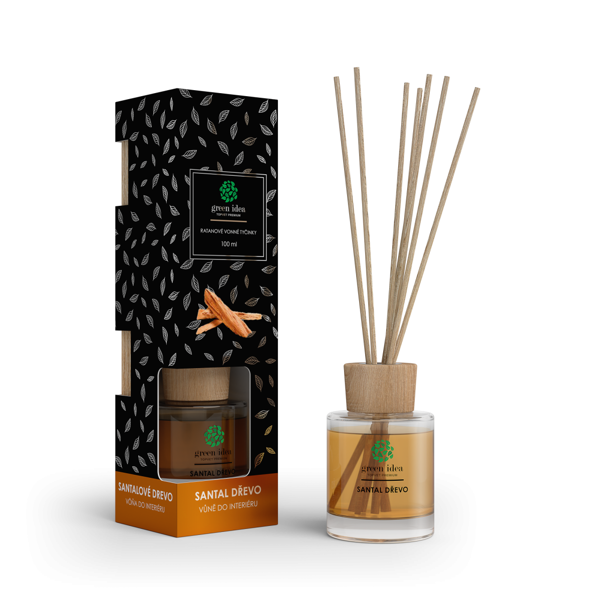 Rattan illatpálcák, szantálfa, 100 ml - Green idea