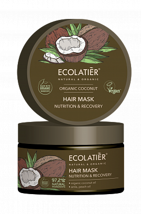 Kókuszos hajmaszk - táplálja és regenerálja a hajat - 250ml- EcoLatier Organic