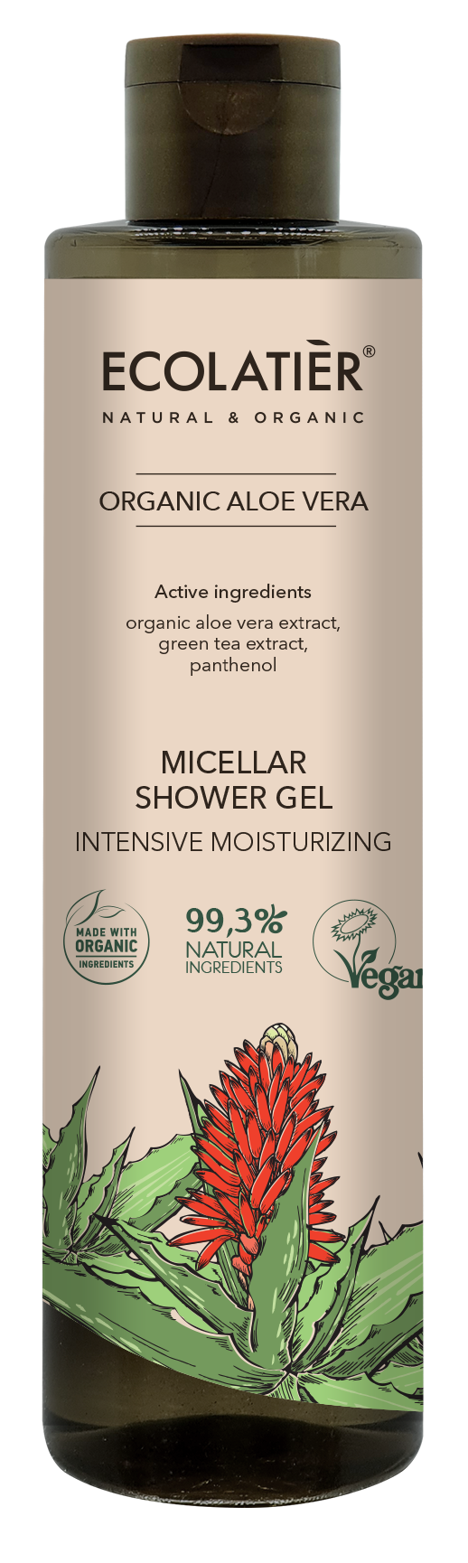 Aloe vera micellás tusfürdő - hidratáló - 350 m l- EcoLatier Organic