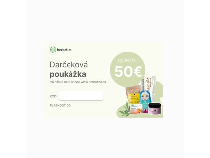 Darčeková poukážka Herbatica v hodnote 50€