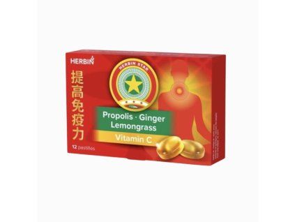 Pastile/bomboane de supt cu ghimbir, propolis și vitamina C - 12 buc - Herbin