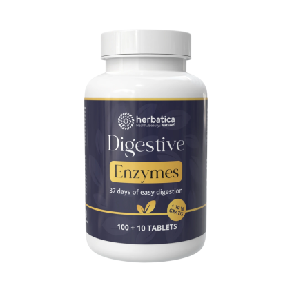 Enzime digestive - 37 de zile de digestie ușoară - 110 comprimate - Herbatica