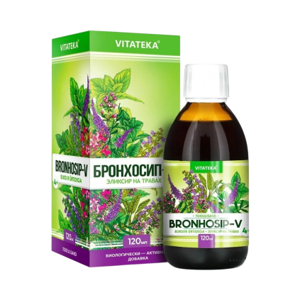 Bronhosip-V – elixir pe bază de plante cu vitamina C – 120 ml – Vitateka