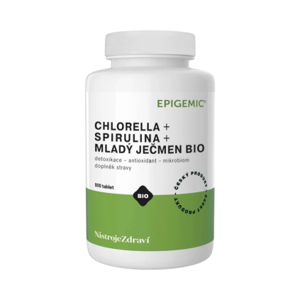 Chlorella + Spirulina + Orz verde BIO - 800 comprimate - Epigemic®