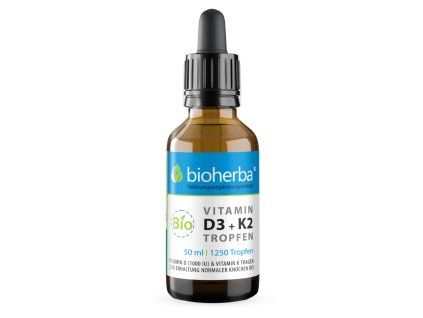 Vitamina D3 + K2 picături BIO - 50 ml - Bioherba