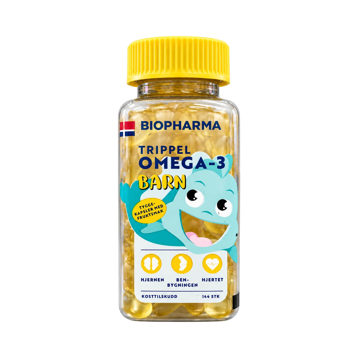 HLH BioPharma Omega 3 detské žuvacie kapsule 144 kapsúl