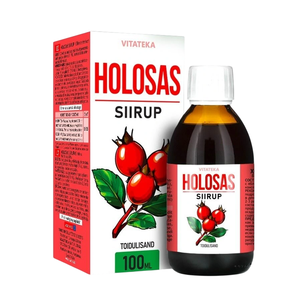 Holosas – sirop de măceșe cu acid malic – 100 ml – Vitateka