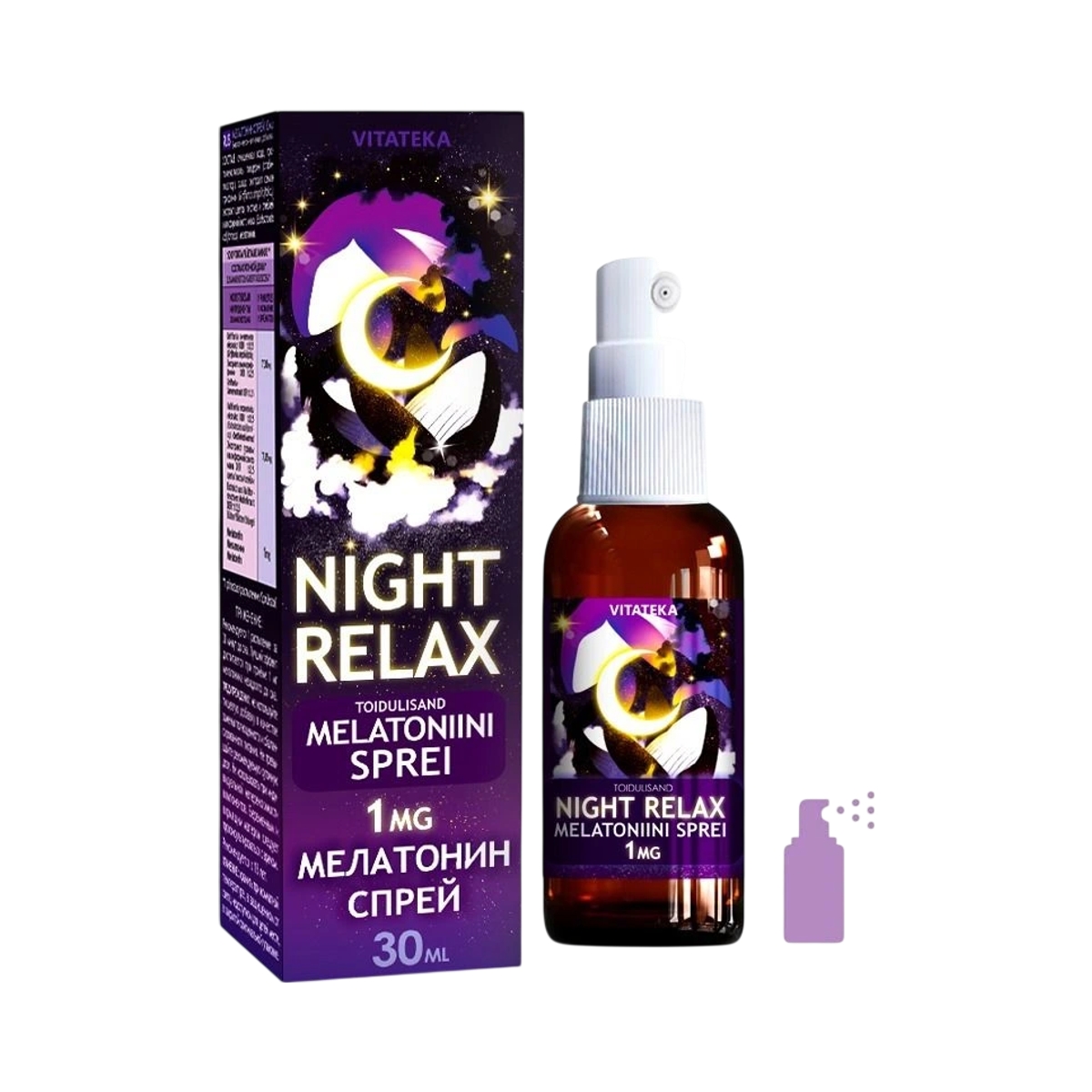 NIGHT RELAX – spray cu melatonină – 30 ml – Vitateka