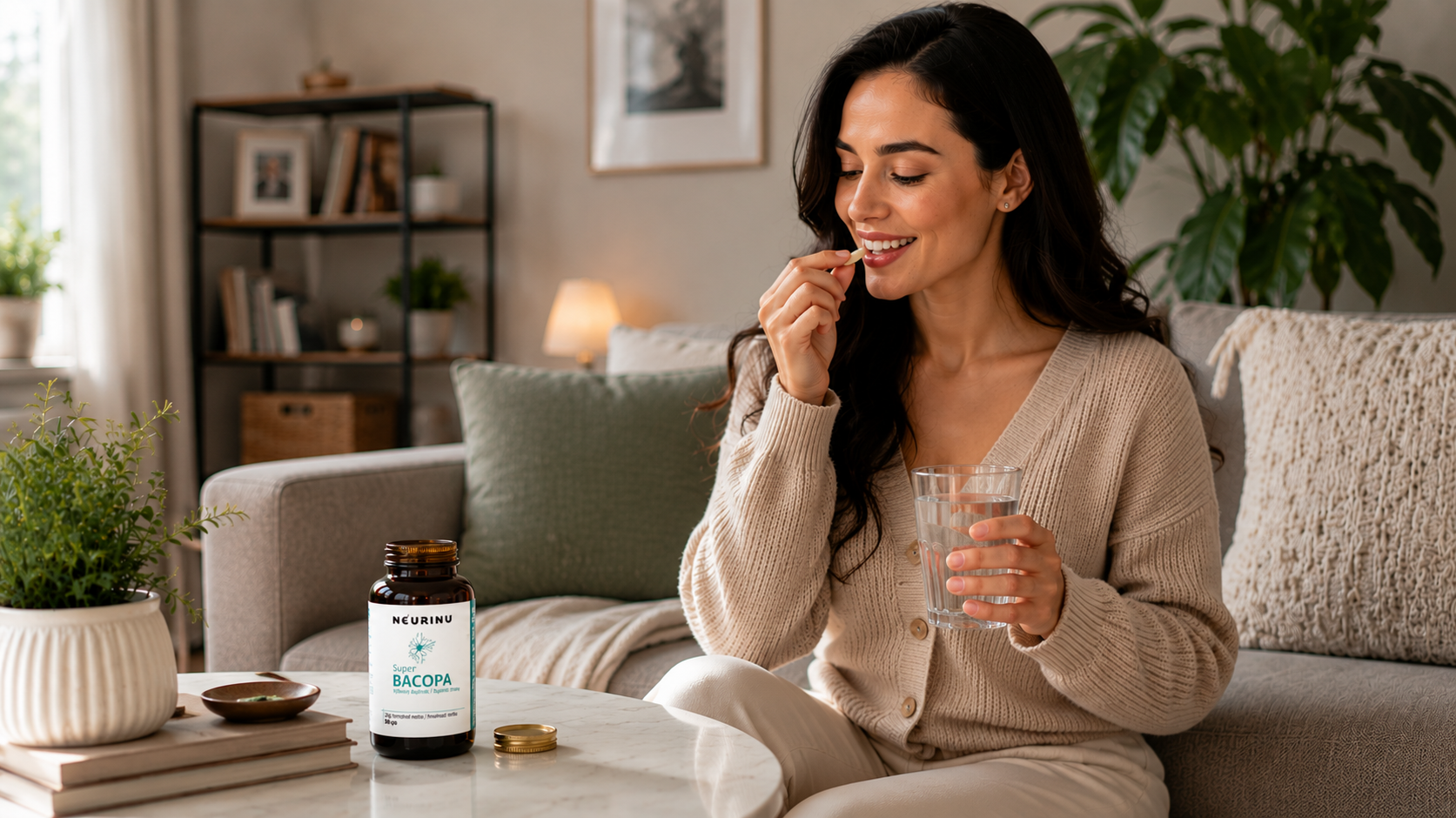 žena užívajúca produkt bacopa
