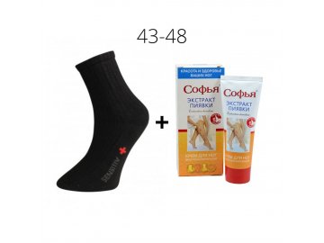 Set proti opuchom nôh - ponožky + venózny krém, vel. XXL- Herbatica