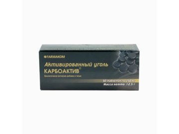 Aktívne uhlie - Farmakom (Balenie: 50 tabliet)