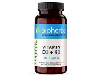 Vitamín D3 + K2 - 100 kapsúl - Bioherba