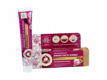 Babička Agafa Bio organická zubná pasta Babky Agafy pre zdravé zuby- výťažok z brusnice - pre posilnenie zubnej skloviny - bez fluoridu - 75 ml