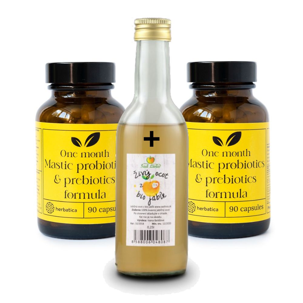 E-shop Set na podporu trávenia: 2x Masticha PROBIOTICS & PREBIOTICS+ jablčný ocot zdarma- Herbatica