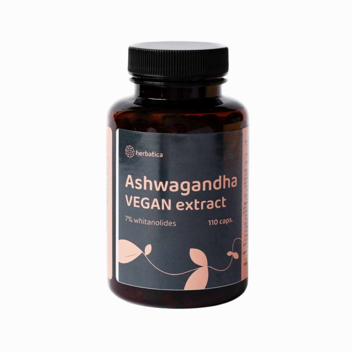 Ashwagandha vegánske kapsuly - 7% extrakt whitanolidov - 110 kapsúl - Herbatica
